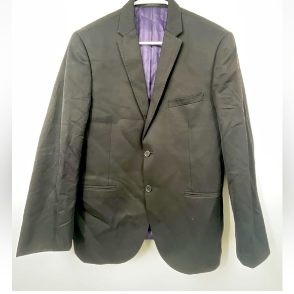 Michael Kors Blazer Two Button Sport Coat Size 36S Black Super 130s - Picture 1 of 5